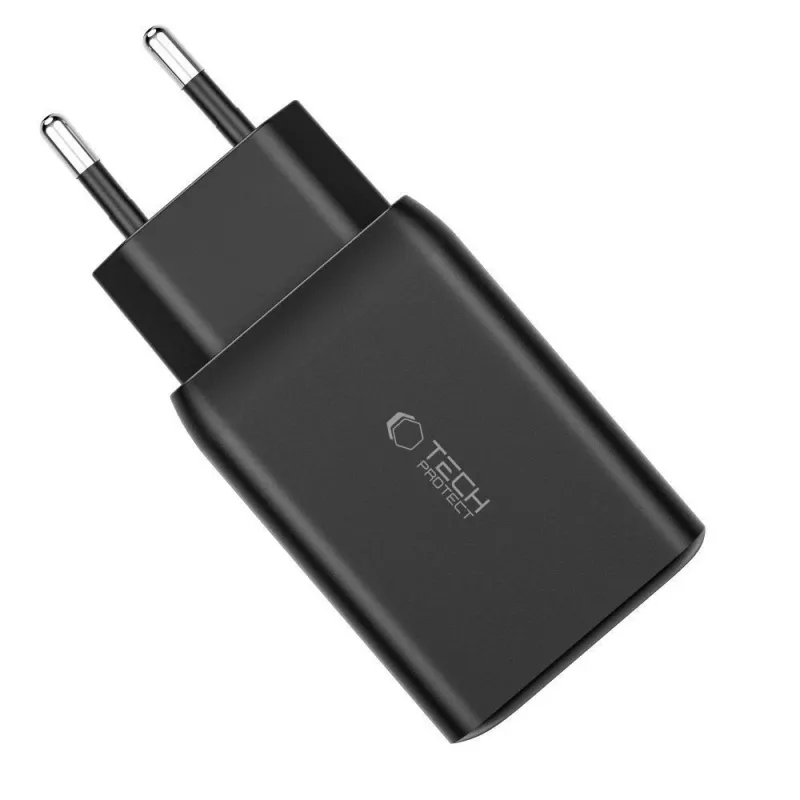 TECH-PROTECT C65W 3-poorts netwerkoplader PD 65W / QC3.0 wit