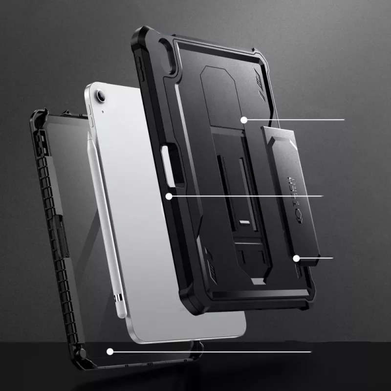 Tech-Protect Kevlar Pro hoes voor iPad 10.9 (10th Gen, 2022) / iPad 11 (2025), zwart