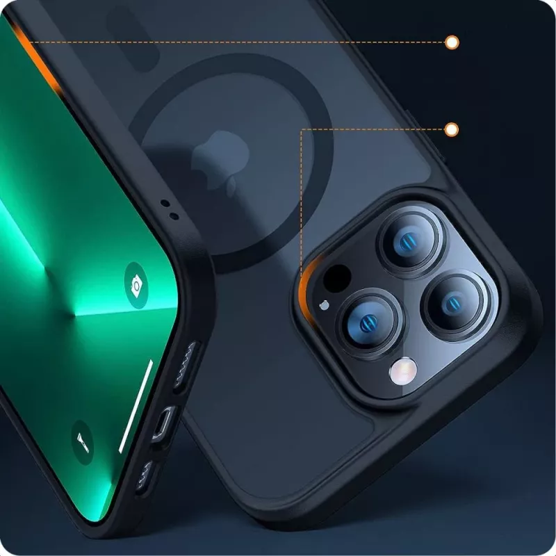 Tech-Protect Magmat Magsafe iPhone 15 Pro transparant zwart