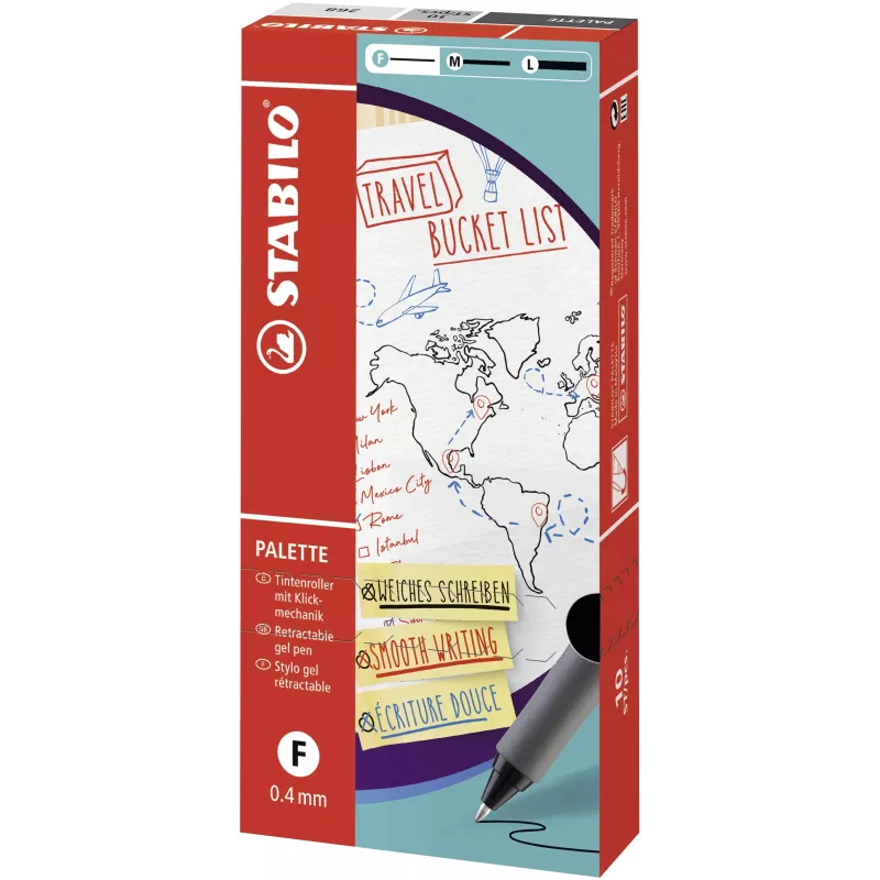 STABILO Palette Retractable fineliner blauw 0,4 mm fijn ambidexter