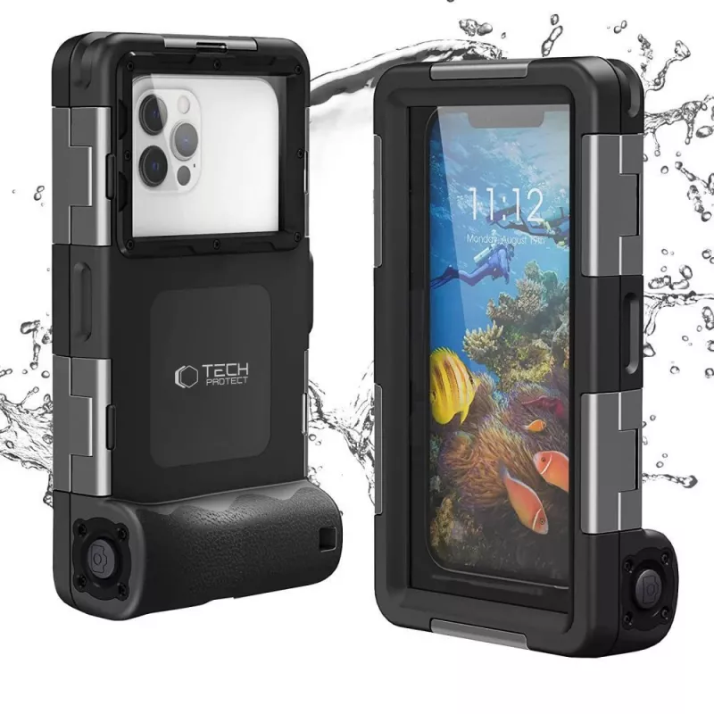 TECH-PROTECT IPX8 universele waterdichte duikhoes zwart