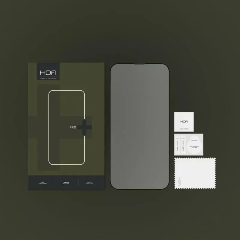 HOFI Glass Pro+ gehard glas schermbeschermer voor Apple iPhone 13 / 13 Pro / 14, zwart