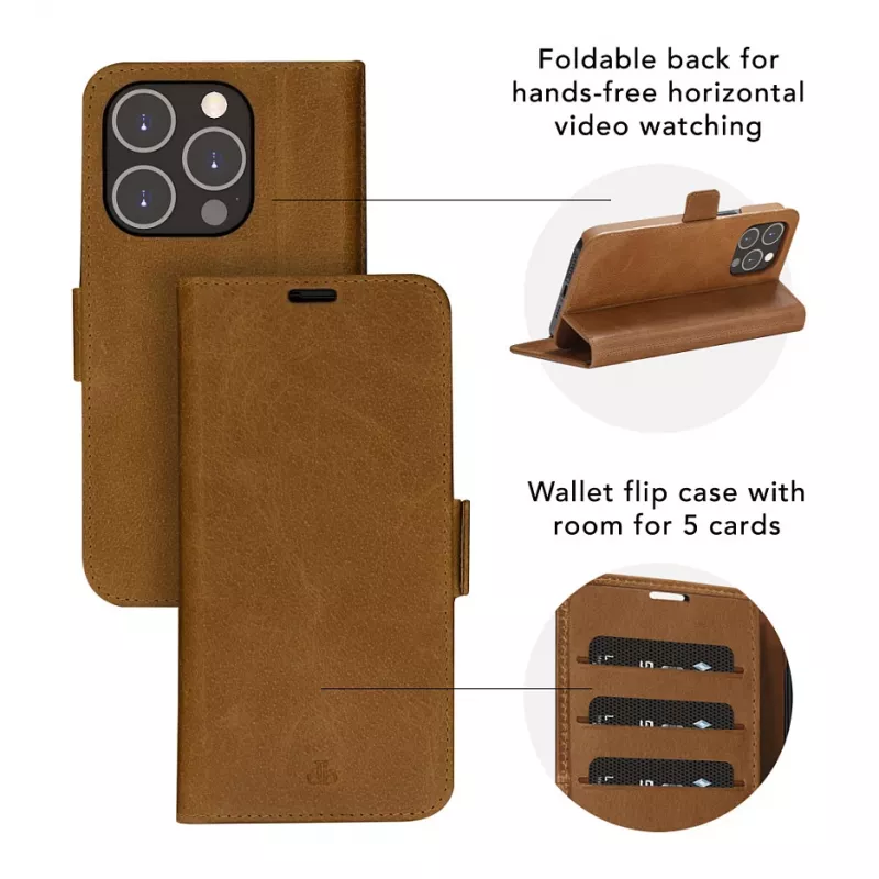 dbramante1928 Copenhagen Flip Case voor Samsung Galaxy A54 - volledig nerfleer - lichtbruin