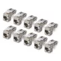 StarTech.com afgeschermde Cat6a Keystone Jack module 10-pack RJ45 Ethernet female, STP, 90 graden haaks, gereedschapsloos, zilver, 10GBase-T