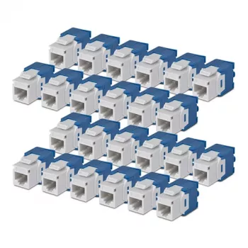 StarTech.com Cat6 Keystone Jack 24-pack 180 graden gereedschapsloze RJ45 Ethernet Keystone koppelstuk, UTP, wit