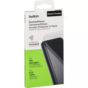 Belkin ScreenForce Tempered Glass Screen Protector voor Apple iPhone 17 Pro Max (2-pack) - Clear