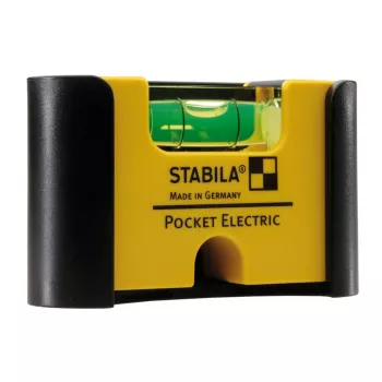 STABILA Type 81 S Pocket Electric waterpas, 7 cm, geel, 1,0 mm/m nauwkeurigheid, met magneet en riemclip