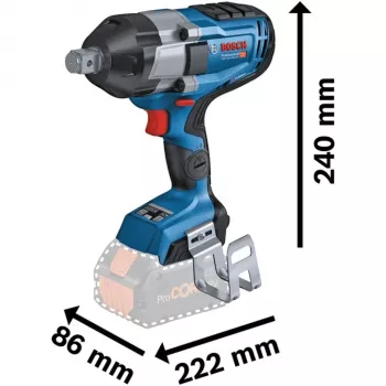 BOSCH Professional BITURBO GDS 18V-1050 HC accu-slagschroevendraaier, 3/4 inch vierkantaandrijving, 18 V, solo (blauw/zwart, Bluetooth, L-BOXX)