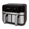 HEINRICH'S HFR 8214 dubbele heteluchtfriteuse 2 x 4,5 L = 9,0 L 1300-2400 W zwart-zilver
