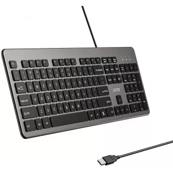 UNITEK SlimTap bedrade bureautoetsenbord, USB-A, grijs