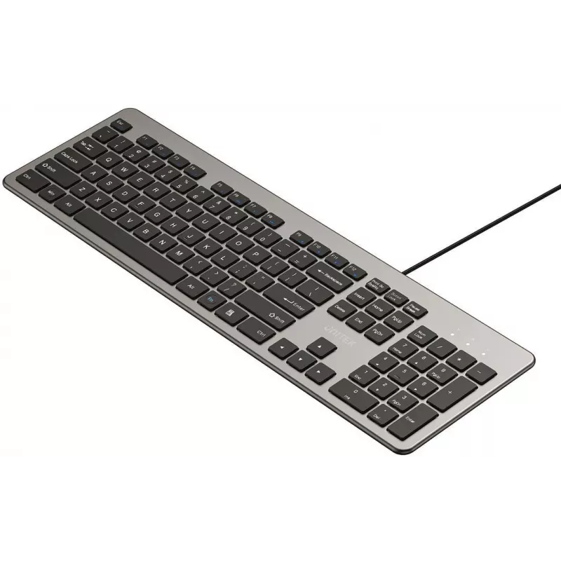 UNITEK SlimTap bedrade bureautoetsenbord, USB-A, grijs