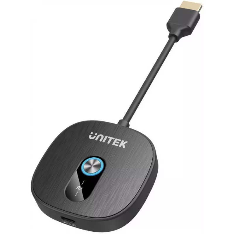 Unitek extra draadloze HDMI-ontvanger voor V1711A-zender, zwart