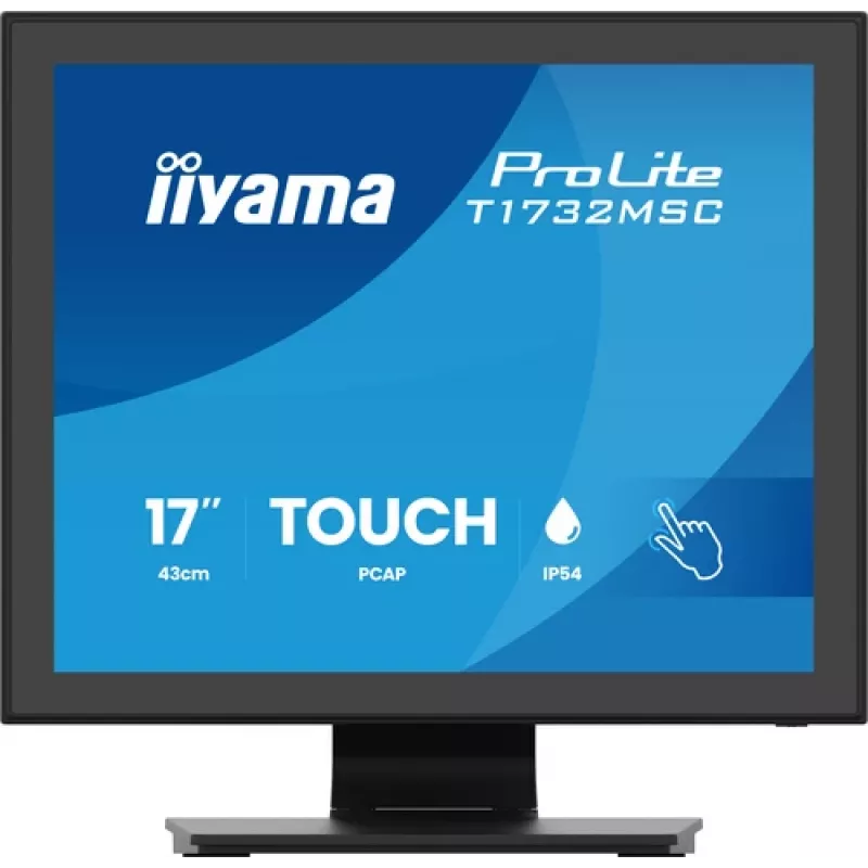 IIYAMA ProLite T1732MSC-B2S 17 inch PCAP-touchmonitor, 1280x1024, TN LED, 10-punts multitouch, zwart