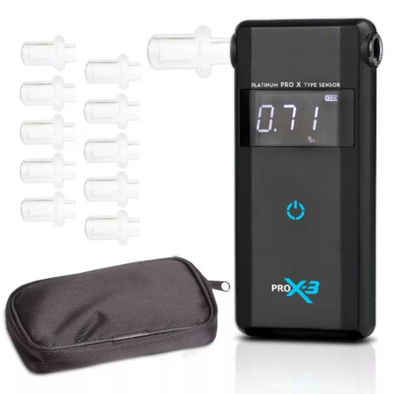 AlcoFind PRO-X-3 alcoholtester met mondstukken, 12-maandelijkse kalibratie