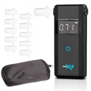 AlcoFind PRO-X-3 alcoholtester met mondstukken, 12-maandelijkse kalibratie