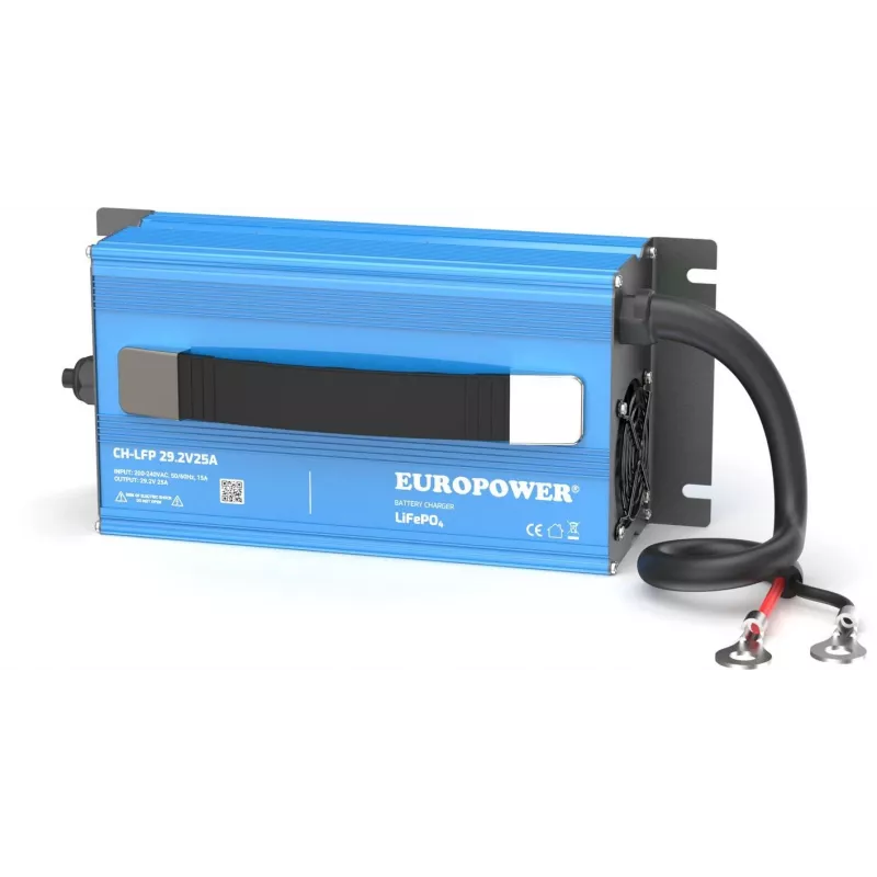 EUROPOWER CH-LFP/24/25 LiFePO4 acculader 29,2V 25A M8 ringkabelschoenen