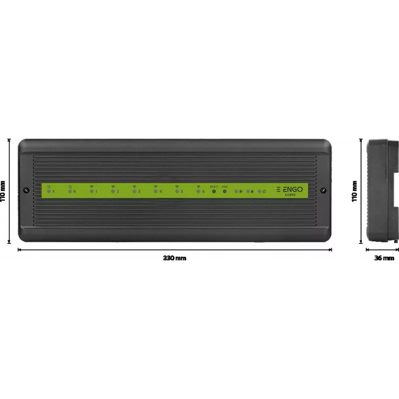 ENGO Controls ECB62-ZB Smart Home centrale, 6 radiozones + 2 bedrade, 230V