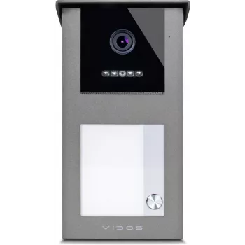 VIDOS IPX S101-1 buitenpaneel met RFID-lezer, 2MP-camera, PoE, zwart