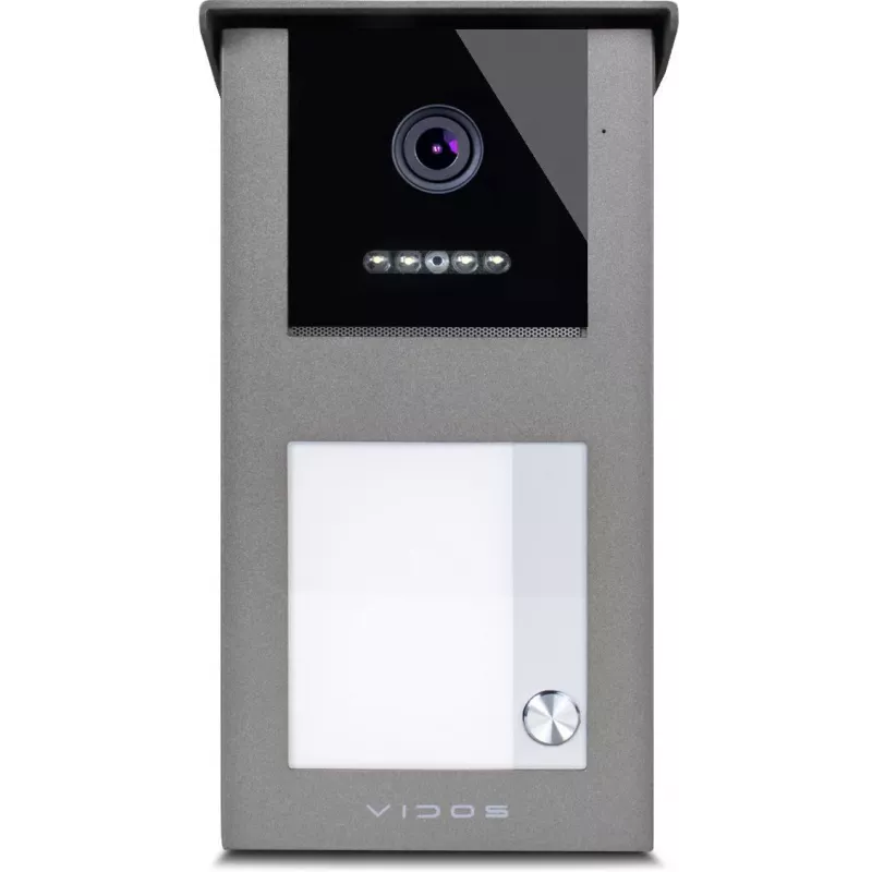 VIDOS IPX S101-1 buitenpaneel met RFID-lezer, 2MP-camera, PoE, zwart