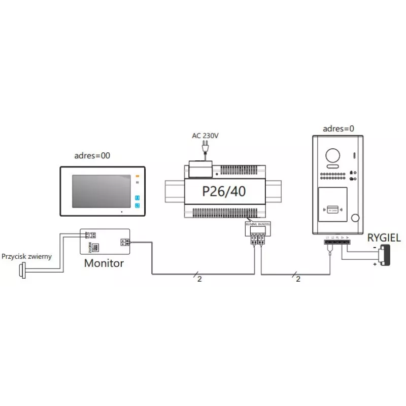 VIDOS DUO S1101A deurstation - 1 belknop, zilver, opbouwmontage, 2-draads, IP65