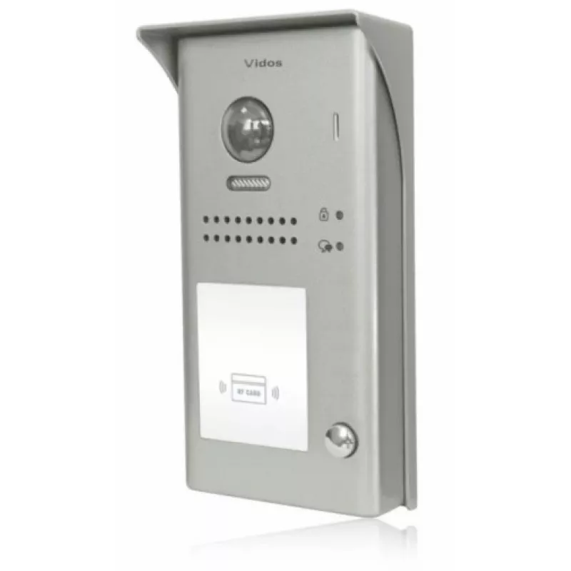 VIDOS DUO S1101A deurstation - 1 belknop, zilver, opbouwmontage, 2-draads, IP65