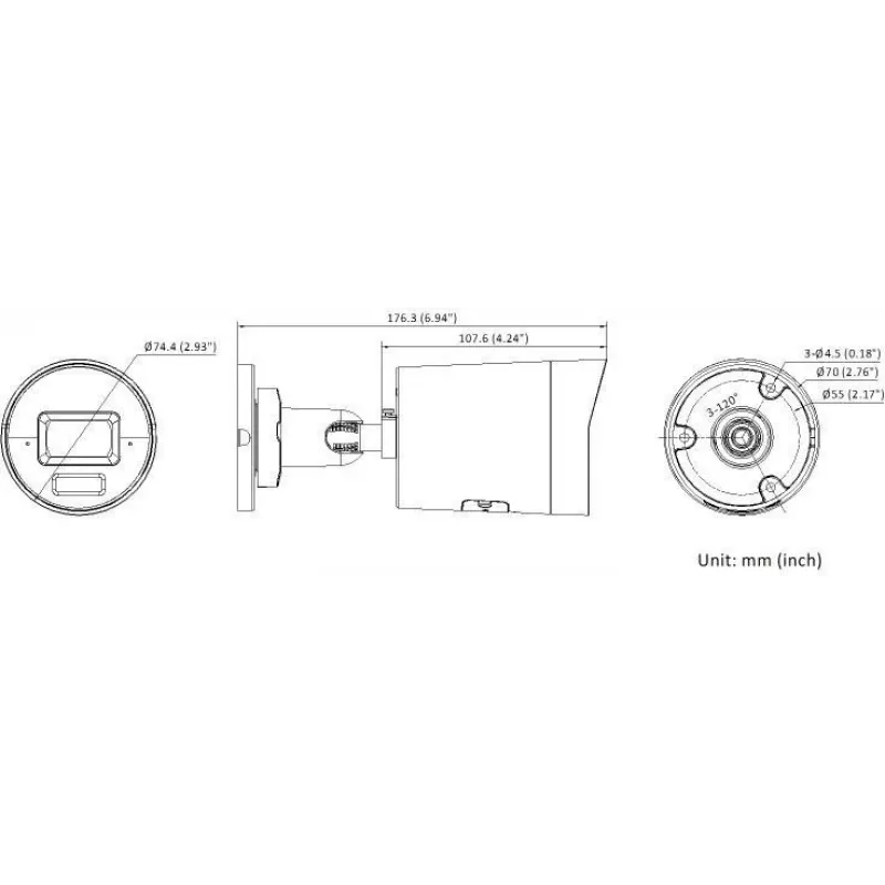 Hikvision DS-2CD2083G2-LI2U(2.8mm)(BLACK) 8MP AcuSense fixed bullet IP-camera met Smart Hybrid Light