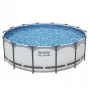 Bestway 5612X Steel Frame bovengronds zwembad 427 x 122 cm (14 ft x 48 in) rond framezwembad met filterpomp, ladder, afdekking, bodemzeil en ChemConnect-doseerder