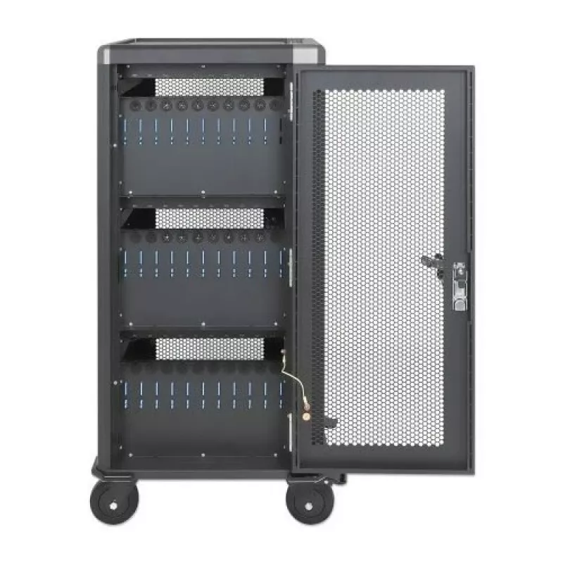 Manhattan 181471 USB-C-oplaadkar met 30 vakken, 30 W per poort, zwart