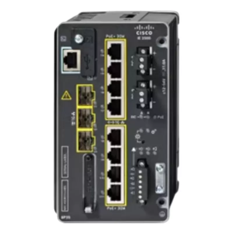 CISCO IE-3500-8P3S-A industriële managed switch, 8 GE PoE+ en 3 GE SFP modulair, NA