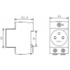 Noark Ex9DS-F 106194 modulecontactdoos, DIN-rail TH-35, 2,5 m, Schuko (type F), 16 A, 250 V, wit/grijs