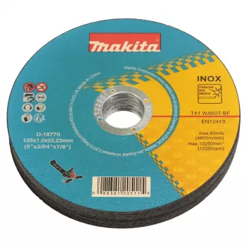 Makita D-18770-12 INOX doorslijpschijf voor accu-haakse slijper 125mm x 1,2mm