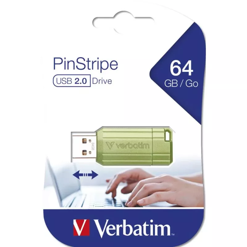 Verbatim Store n Go Pinstripe USB 2.0 eucalyptus groen 64GB USB-stick