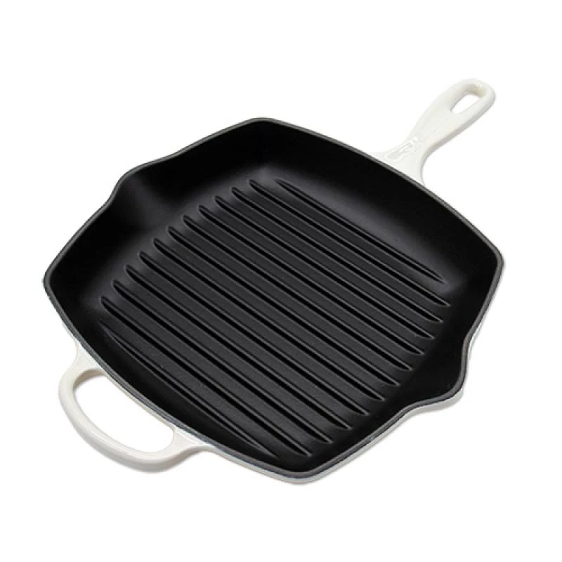Le Creuset Signature vierkante grillpan 26cm Meringue