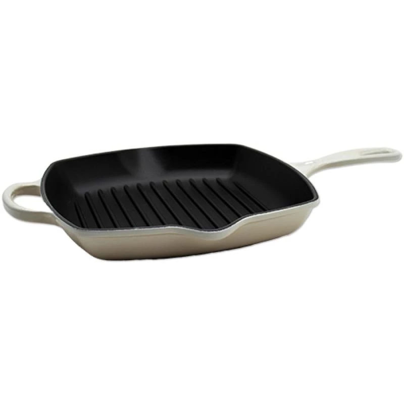 Le Creuset Signature vierkante grillpan 26cm Meringue