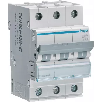 Hager MBN320E installatieautomaat 3-polig 20A uitschakelkarakteristiek B 6kA