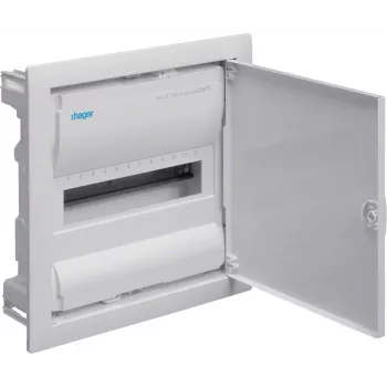 Hager Volta VU12AT inbouwverdeelkast met metalen deur, 1-rijig, 12 modules, IP30, QuickConnect
