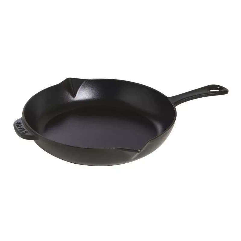 Staub gietijzeren pan met metalen greep - 26 cm, zwart