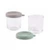 BEABA glazen potjesset met deksels 2 x 250 ml saliegroen/Gazelle