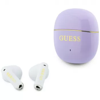 GUESS Glossy Gold Line Classic TWS oordopjes - lila
