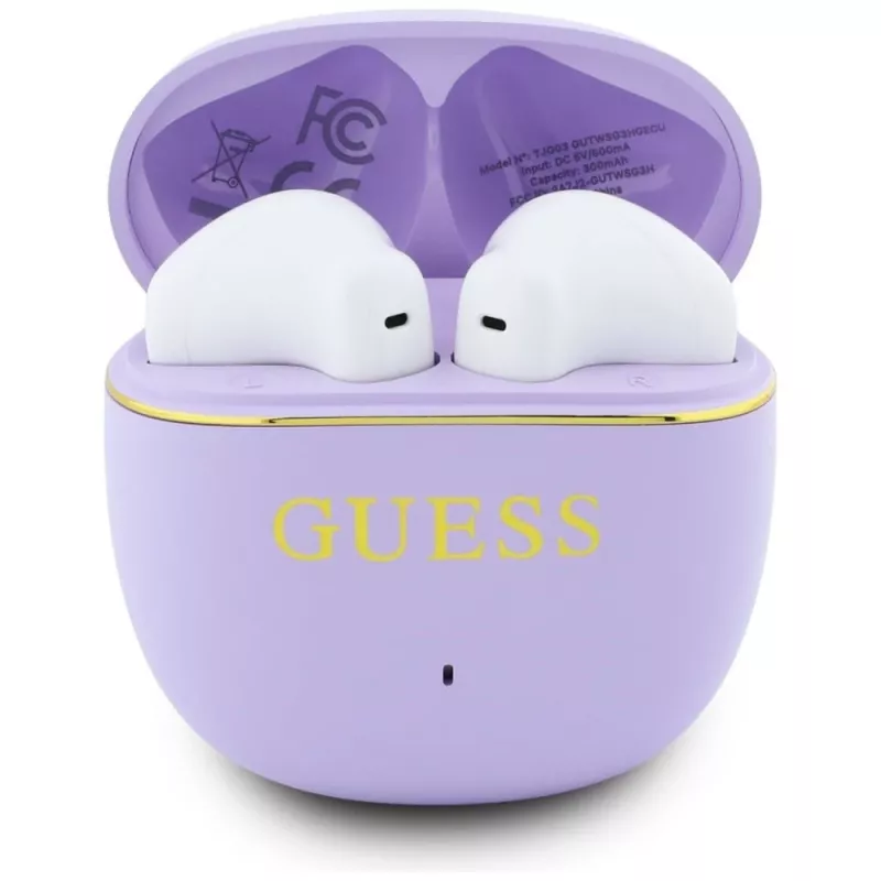 GUESS Glossy Gold Line Classic TWS oordopjes - lila