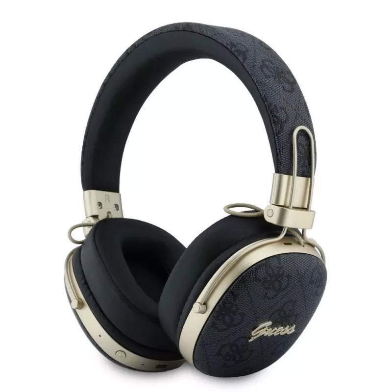 Guess over-ear Bluetooth-koptelefoon met ENC, Metal 4G Script Logo, zwart