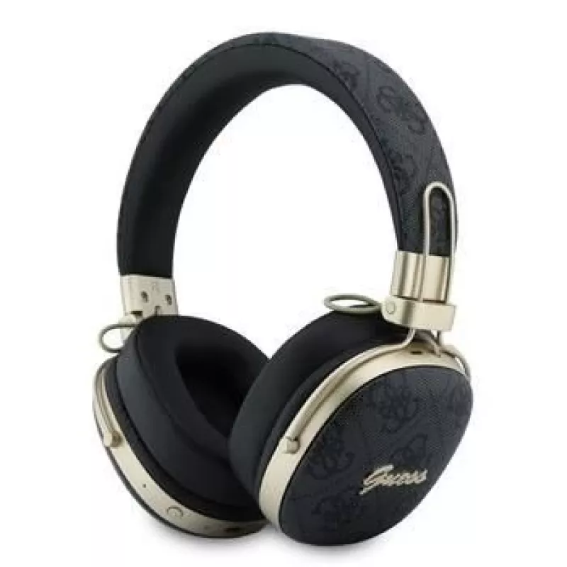 Guess over-ear Bluetooth-koptelefoon met ENC, Metal 4G Script Logo, zwart