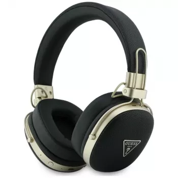 Guess over-ear Bluetooth-koptelefoon met ENC, metallic gekorreld driehoeklogo, zwart