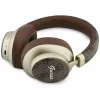 Guess GUE005457 over-ear Bluetooth-koptelefoon met ENC, bruin, Gold Script Metal design