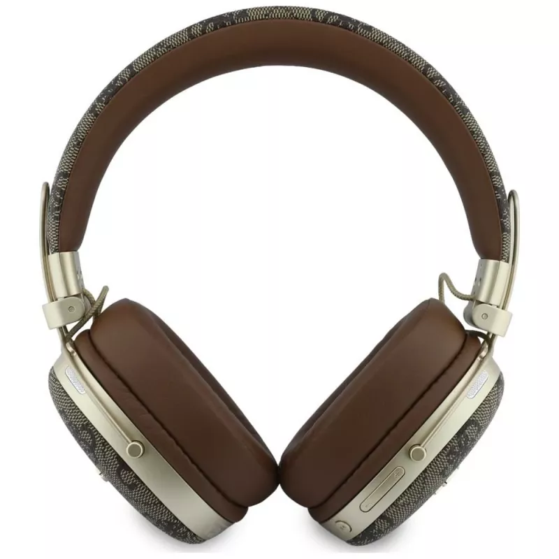 Guess GUE005462 Bluetooth over-ear koptelefoon met ENC, metaaldesign, 4G Script Logo, bruin