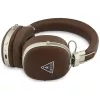 Guess GUE005460 Bluetooth on-ear koptelefoon met ENC, bruin, metallic gekorreld driehoeklogo