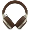 Guess GUE005460 Bluetooth on-ear koptelefoon met ENC, bruin, metallic gekorreld driehoeklogo