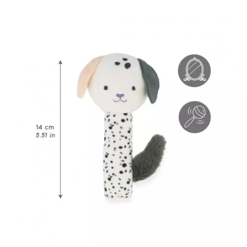 Kaloo Stimuli zacht rammelspeelgoed met veilige spiegel - puppy