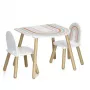 Zeller Present 13536 kindermeubelset - tafel en 2 stoelen, wit/natuurhout, MDF, vanaf 3 jaar