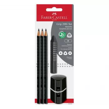 Faber-Castell Grip 2001 grafietpotloodset B zwart 1 set